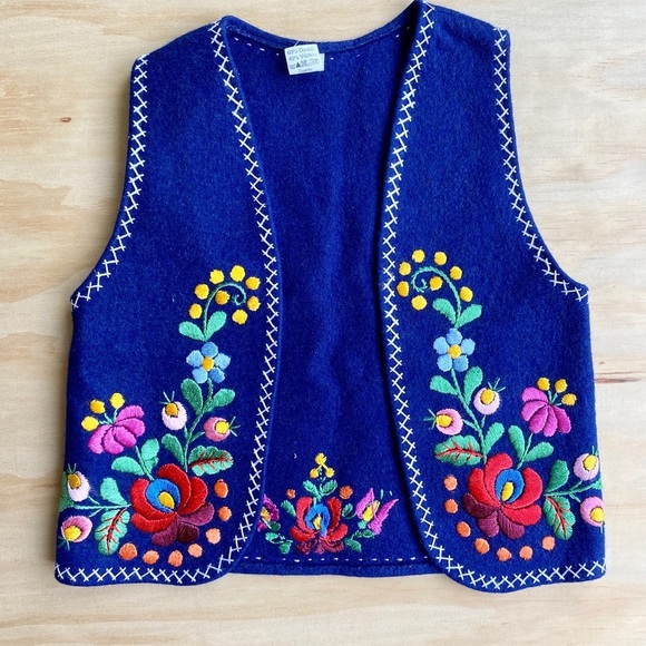 Other - Child's Matyó Wool Vest Hand Embroidered Floral